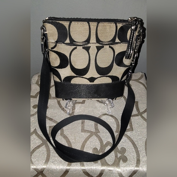 Coach Handbags - Coach Black and Tan Crossbody Bag